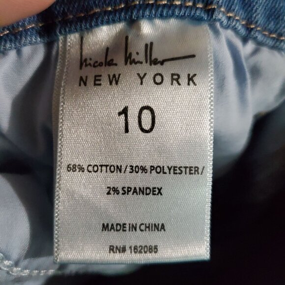 Nicole Miller Jean Womens 10 Blue High Rise Kick Boot Stretch Denim Cropped - Picture 5 of 13